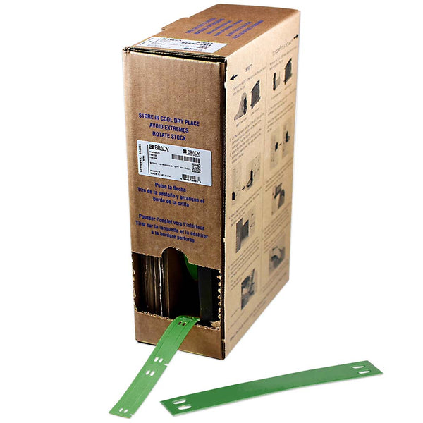 311968 Brady BM7-10x75-7643-GN Bulk Linerless B-7643 cable tags for BMP61 10.00mm x 75.00mm