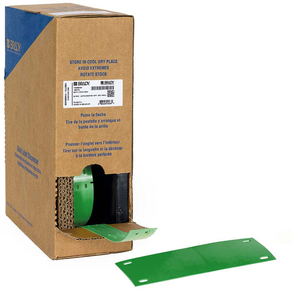 312179 Brady BM-25x75-7643-GN Bulk Linerless B-7643 cable tags for BMP61 25.00mm x 75.00mm