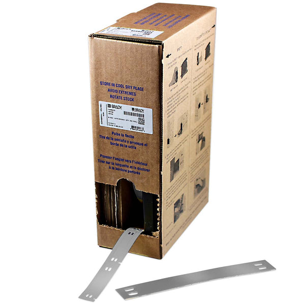 312153 Brady BM71-10x75-B7598-SV Bulk Linerless Polyester Cable Tag for BMP61 10.00mm x 75.00mm