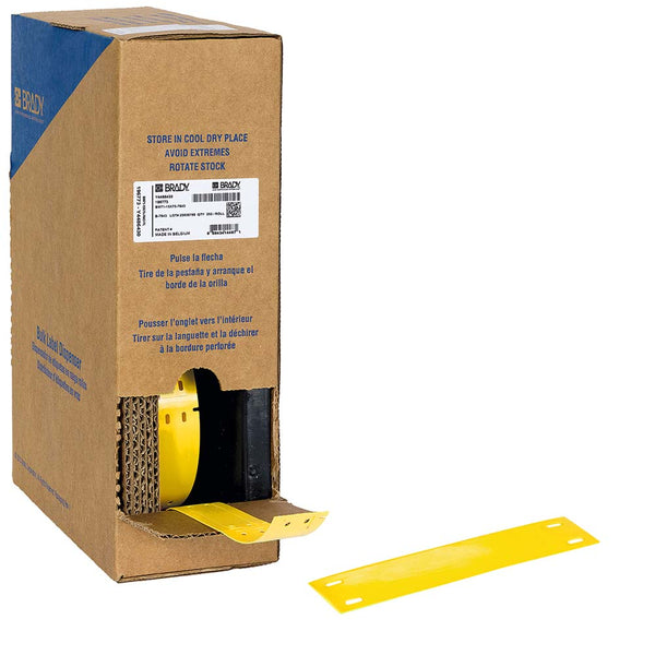 312162 Brady BM71-15x75-B7598-YL Bulk Linerless Polyester Cable Tag for BMP61 15.00mm x 75.00mm