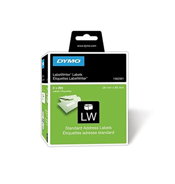 Dymo 1982991 Labelwriter Address Labels 89mm x 28mm - 2 Rolls of 260