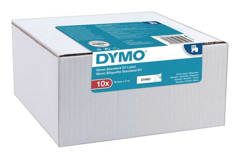 DYMO 45013 10 Pack D1 12mm x 7m Black on White Tape - 2093097