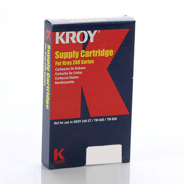 2357520 - Kroy 240 Industrial Tape - 12mm White on Black - Labelzone