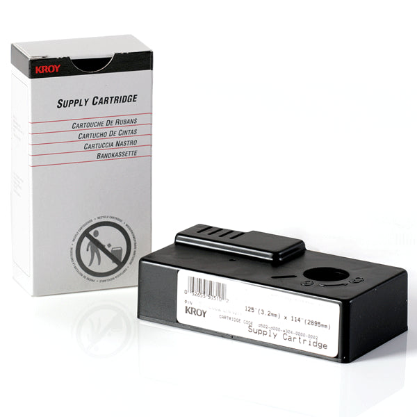2487901 - Kroy Industrial Non-Laminated Polyester - 12.7mm Black on Clear - Labelzone