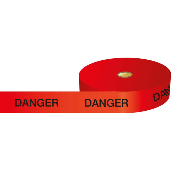 256660 Brady Danger Barricade Tape Black on Red 75.00mm x 250.00 m