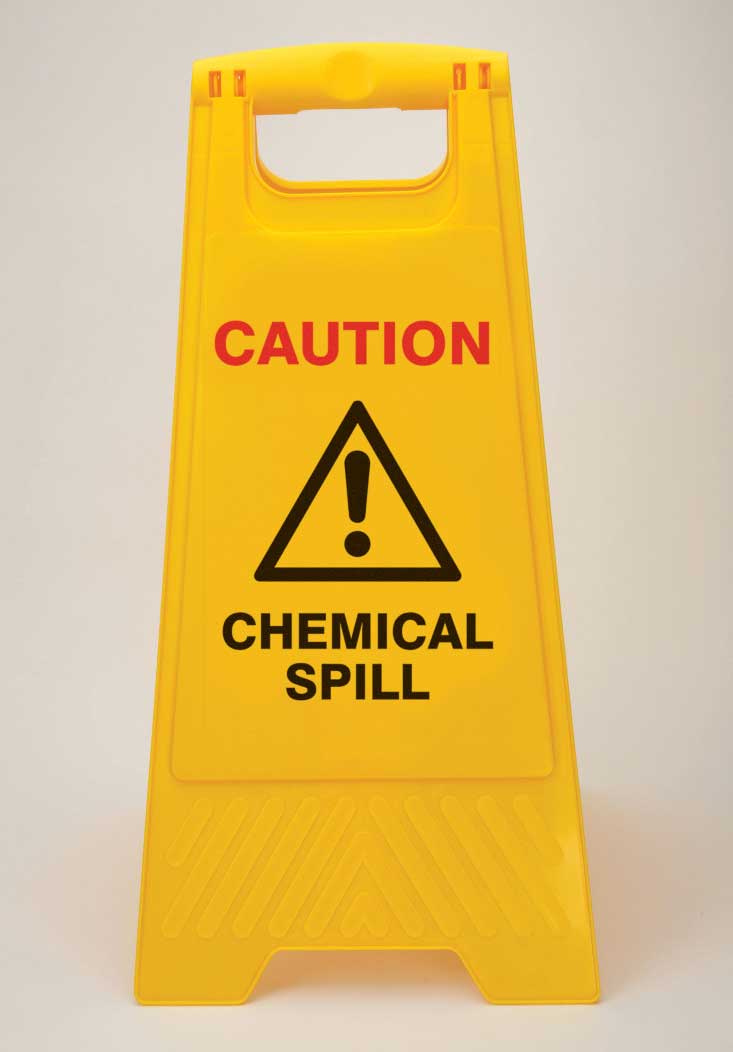 256704 - Heavy Duty Floor Stand - Caution Chemical Spill