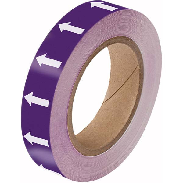 275108 Brady Violet with White Directional Arrow Tape