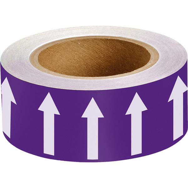 275120 Brady Violet with White Directional Arrow Tape