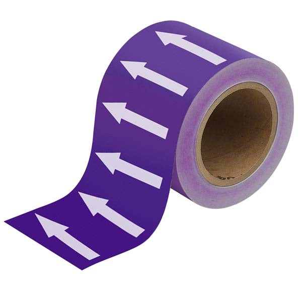 275132 Brady Violet with White Directional Arrow Tape