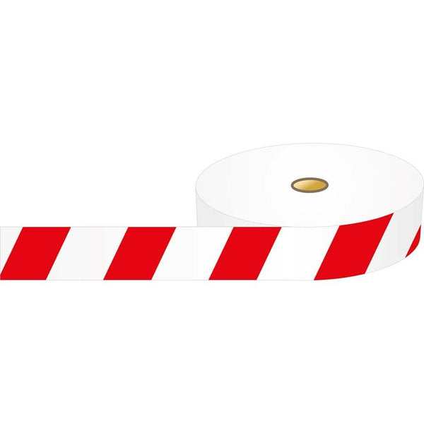 291426 Brady Red and White Striped Barricade Tape