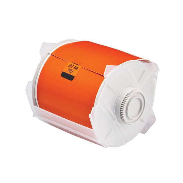 076635 - Globalmark 100mm x 30 metre orange Polyester Tape - Labelzone