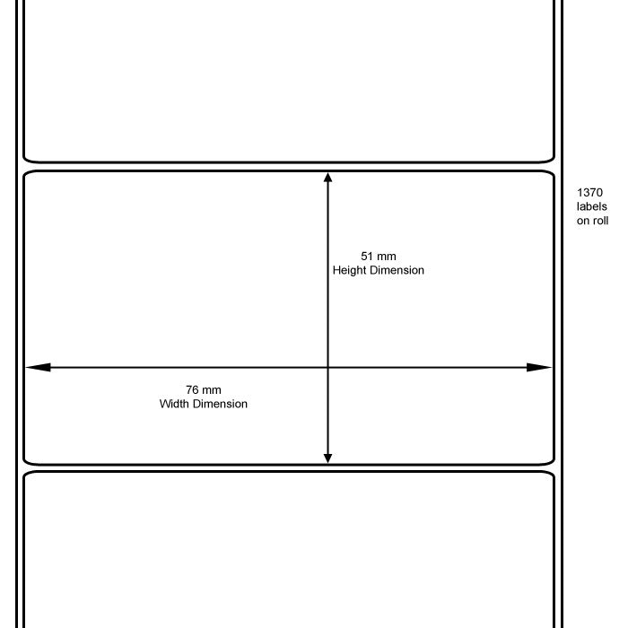 800263-205 - Zebra Z-Select 2000D Direct Thermal Paper Labels 76mm x 51mm - Labelzone