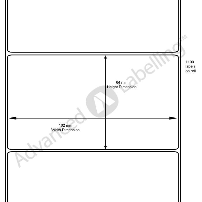 800264-255 - Zebra Z-Select 2000D Direct Thermal Paper Labels 102mm x 64mm - Labelzone