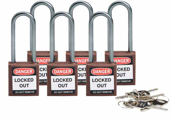 Brady 814140 Compact Safety Padlock 50mm Brown 6 Pack