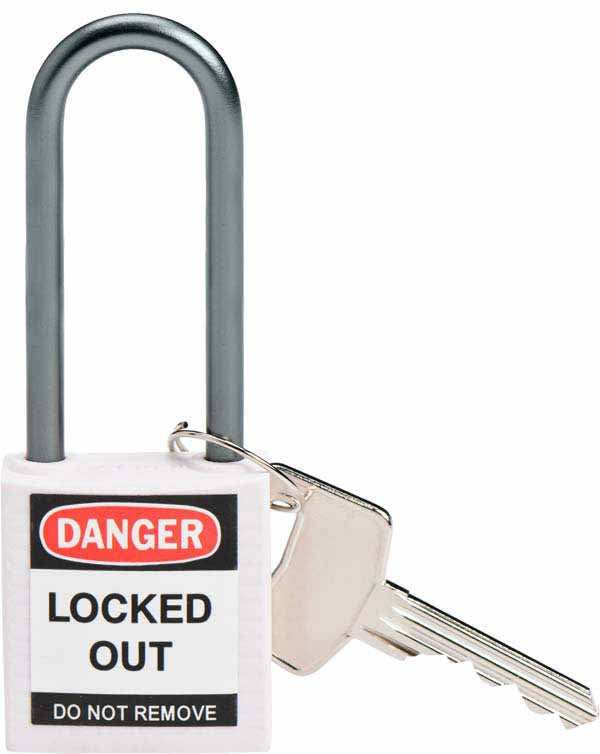 Brady 814142 Compact Safety Padlock 50mm White 6 Pack