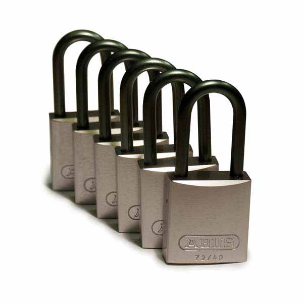 Brady 830937 Aluminium Padlocks 40mm Grey 6 Pack