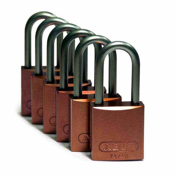 Brady 830940 Aluminium Padlocks 40mm Brown 6 Pack