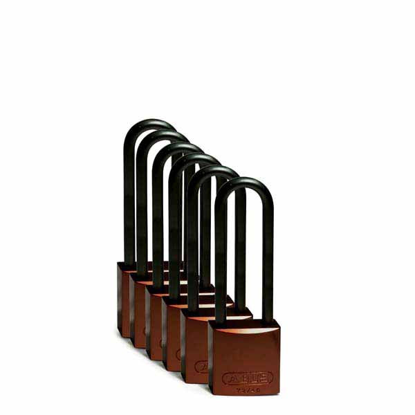 Brady 830941 Aluminium Padlocks 75mm Brown 6 Pack