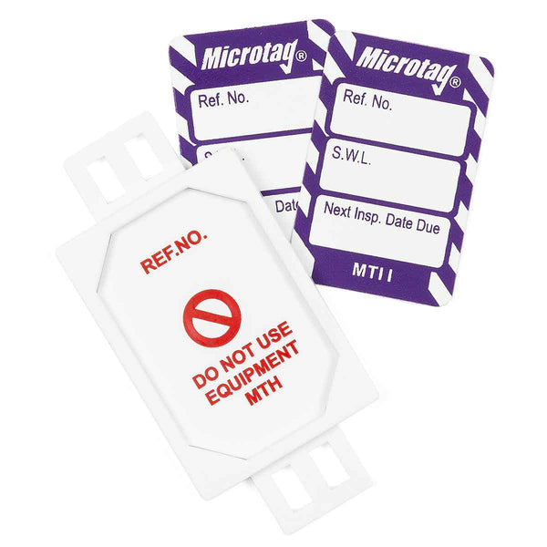 832007 Brady Scafftag Microtag Kit Safe Working Load Next Inspection Date Due White on Purple - MIC-PK-MTI-I-PL