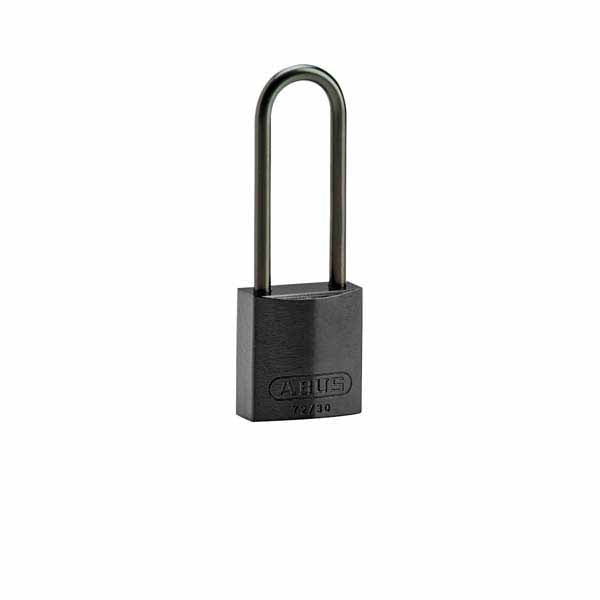 Brady 834875 Compact Aluminium Padlock 75mm Black 6 Pack