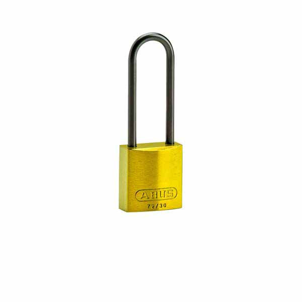 Brady 834877 Compact Aluminium Padlock 75mm Yellow 6 Pack