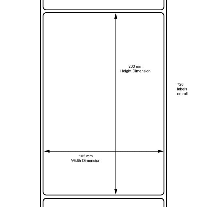 880134-203 - Zebra Z-Select 2000T Thermal Transfer Paper Labels 102mm x 203mm - Labelzone