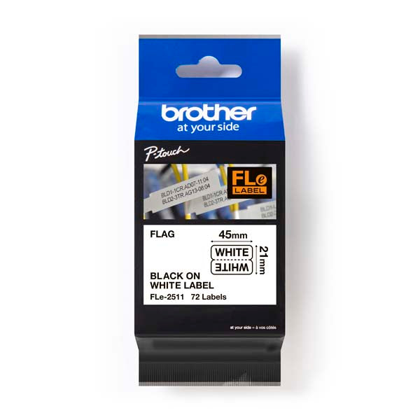 Brother FLe-2511 Flag Tape Black on White