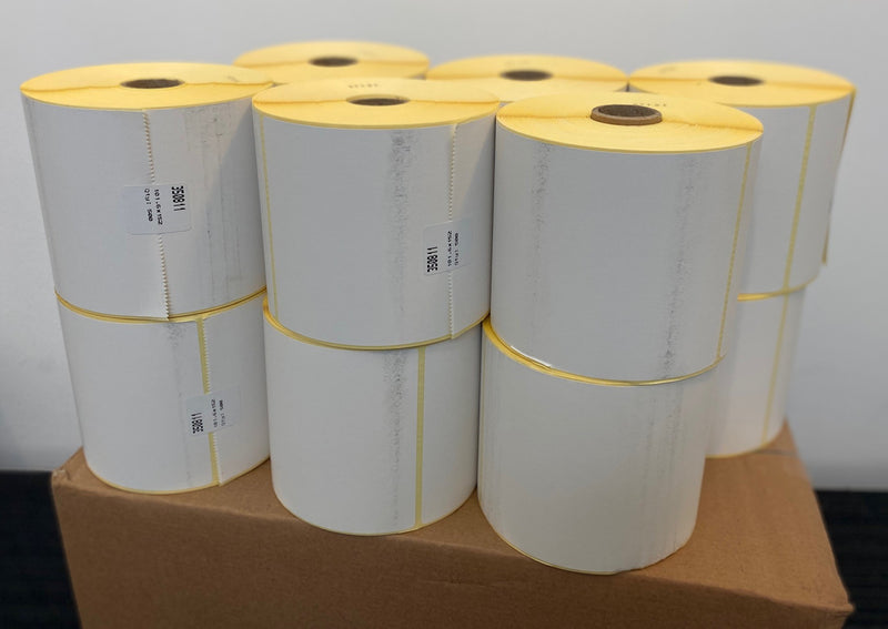 Direct Thermal 102mm x 152mm Labels - Bulk Box of 12 Rolls