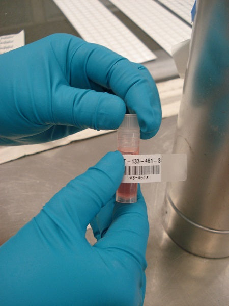 B-461 High Performance Lab Polyester Vial Side Label (1.5 - 2ml Larger Text Area) - Labelzone