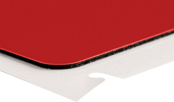 B30EP-168-593-RD - Red Brady BBP33 Raised Profile Labels - Engraved Plate Substitutes - Push Button Style - Labelzone