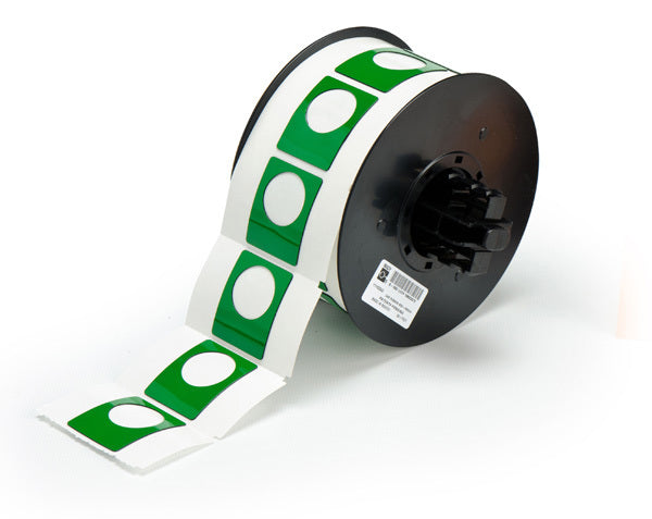 B30EP-167U-593-GN - Green Brady BBP33 Raised Profile Labels - Engraved Plate Substitutes - Push Button Style - Labelzone