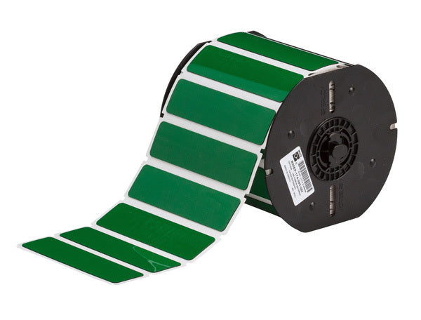 B30EP-174-593-GN - Green Brady BBP33 Raised Profile Labels - Engraved Plate Substitutes - Rectangular Style - Labelzone