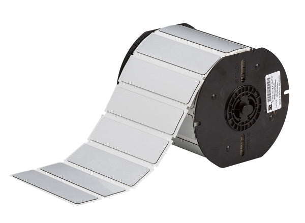 B30EP-174-593-SL - Silver Brady BBP33 Raised Profile Labels - Engraved Plate Substitutes - Rectangular Style - Labelzone