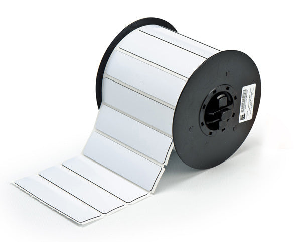 B30EP-174-593-WT - White Brady BBP33 Raised Profile Labels - Engraved Plate Substitutes - Rectangular Style - Labelzone