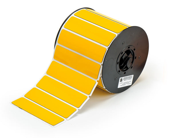 B30EP-174-593-YL - Yellow Brady BBP33 Raised Profile Labels - Engraved Plate Substitutes - Rectangular Style - Labelzone