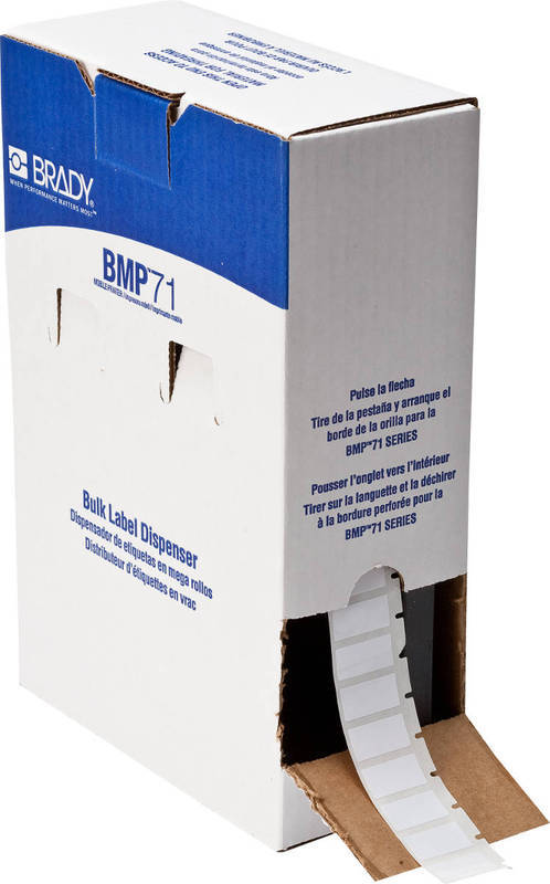 BM71-17-423 Brady BMP 71 Gloss White Polyester - 25.4 x 12.7 - Labelzone