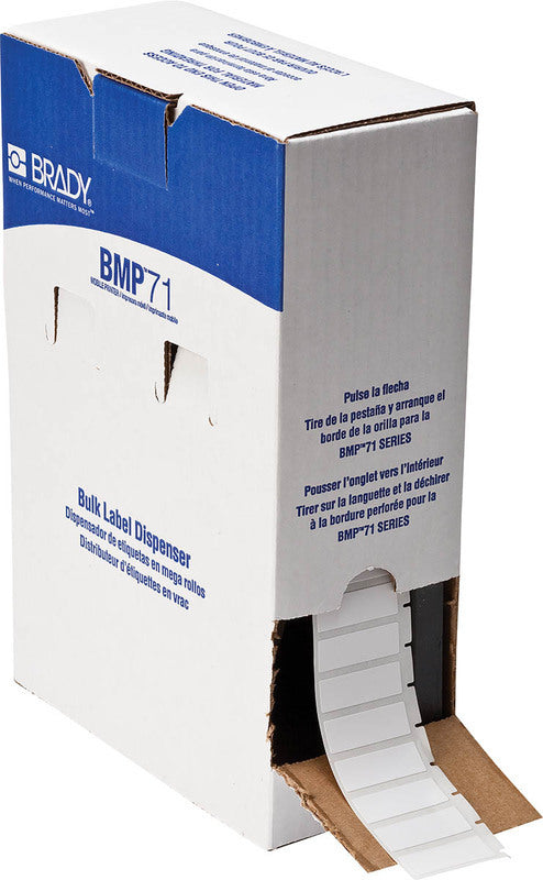BM71-29-423 Brady BMP 71 Gloss White Polyester - 38.1 x 12.7 - Labelzone
