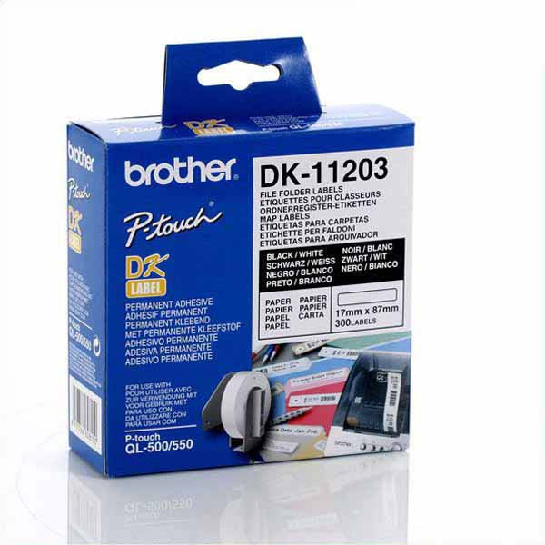 Brother DK-11203 File Folder Labels 17mm x 87mm - Labelzone