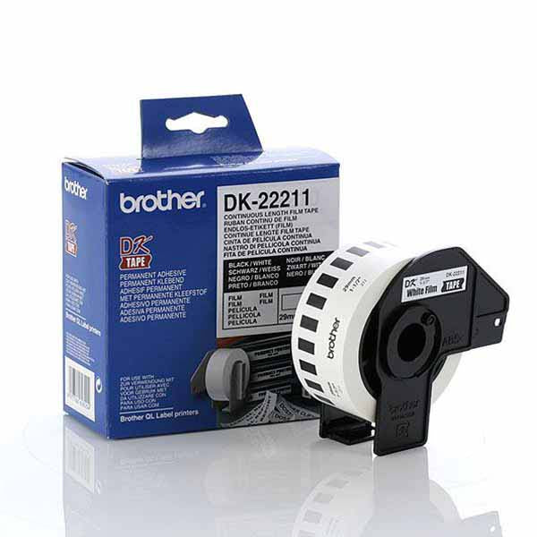 Brother DK-22211 - 29mm x 15.24m White Continuous Film Tape - Labelzone