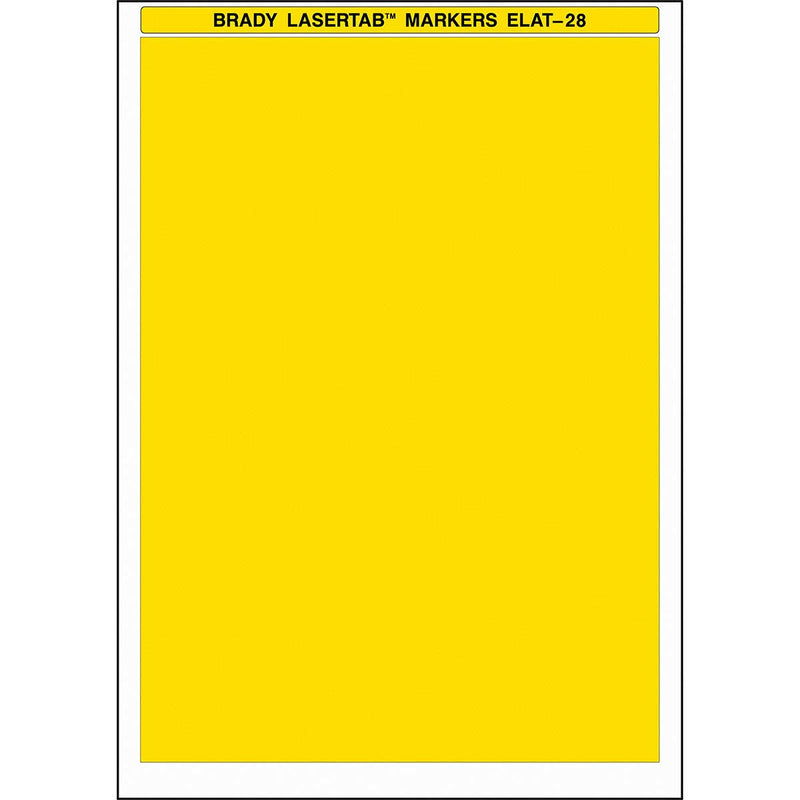 Brady ELAT-28-747-YL - Laser Printer Labels 210 x 297 mm Yellow - Labelzone