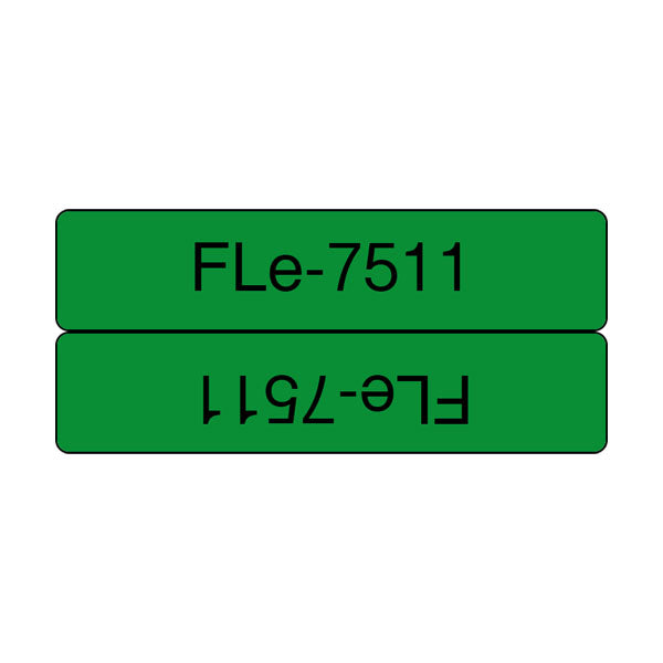 Brother FLe-7511 Flag Tape Black on Green