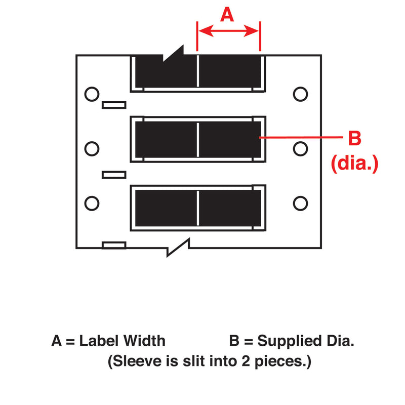 Brady PermaSleeve Wire Marking Sleeves 25.40 mm x 21.60 mm - 2HX-500-2-BK-2
