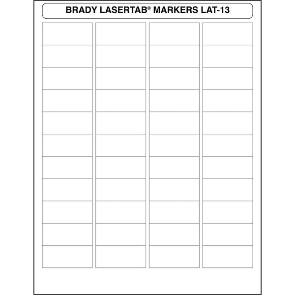 Brady LaserTab Laser Printable Labels 47.63 mm x 21.16 mm - LAT-13-707-2.5