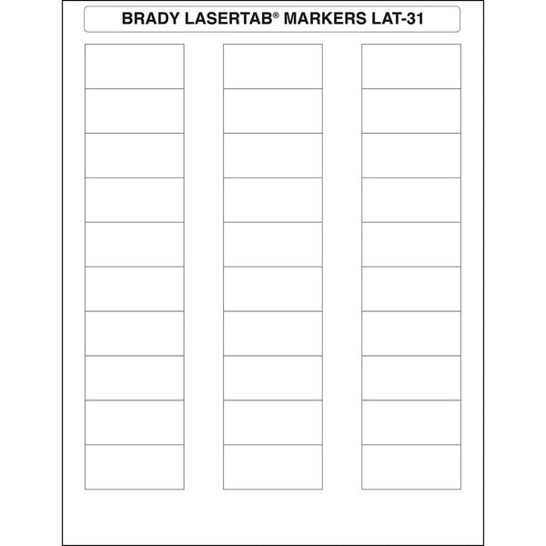 Brady LaserTab Laser Printable Labels 50.80 mm x 22.86 mm - LAT-31-707-1