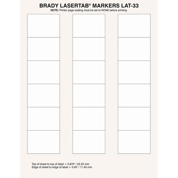 Brady LaserTab Laser Printable Labels 50.80 mm x 36.50 mm - LAT-33-759-1