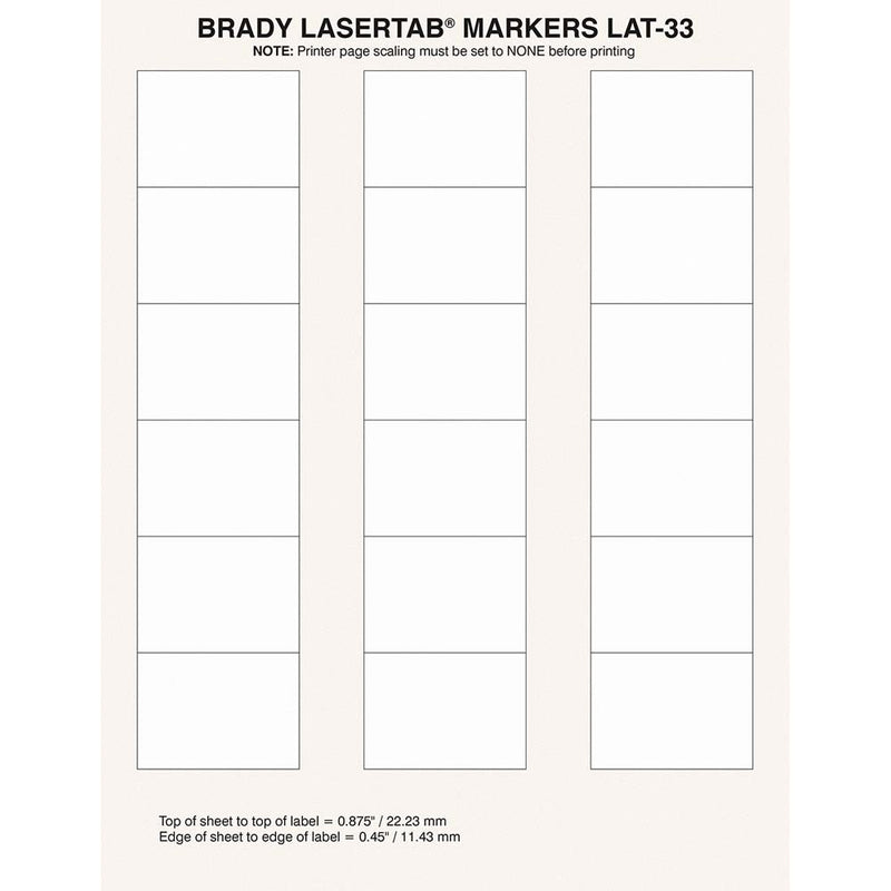 Brady LaserTab Laser Printable Labels 50.80 mm x 36.50 mm - LAT-33-759-1