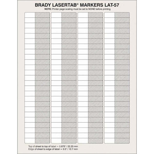 Brady LaserTab Laser Printable Labels 9.53 mm x 45.72 mm - LAT-57-361-2.5