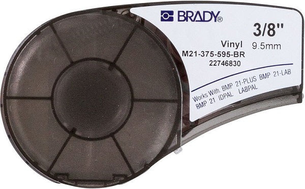 M21-375-595-BR Brady BMP21 White on Brown Vinyl Label Tape - Labelzone