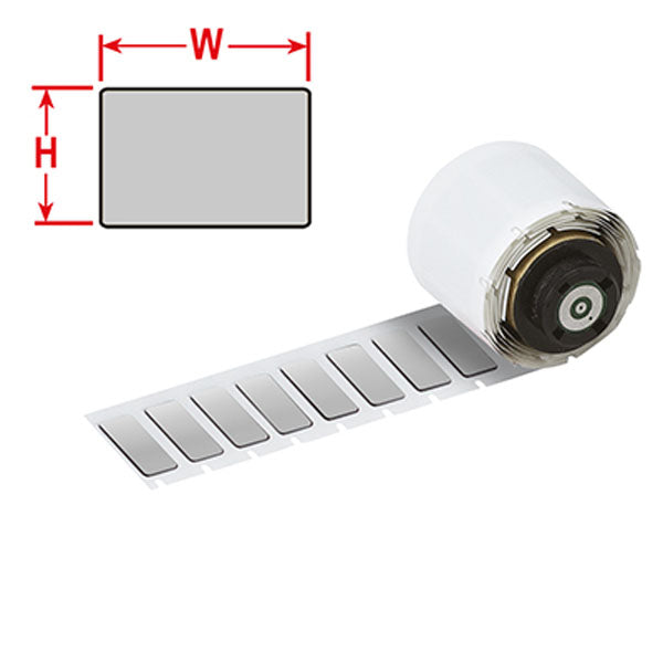 M71EP-1-7593-SL Engraved Plate Replacement labels for BMP71 Printer Silver Gloss Polyethylene-Foam Laminate - Labelzone