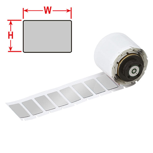 M71EP-2-7593-SL Engraved Plate Replacement labels for BMP71 Printer Silver Gloss Polyethylene-Foam Laminate - Labelzone